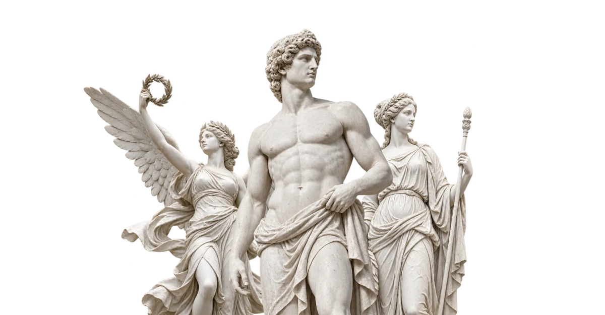 Classical marble sculpture group