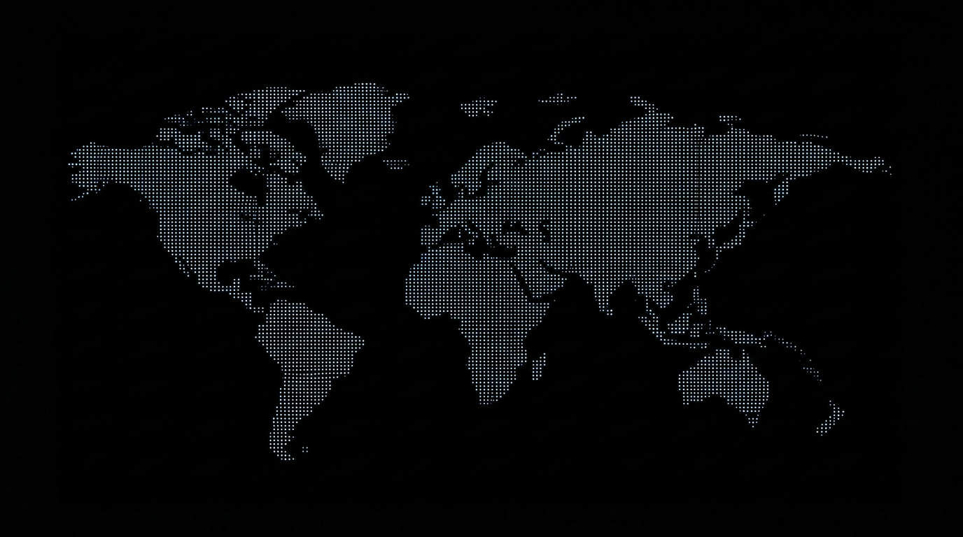 Dotted world map showing the IAS global fine art delivery network